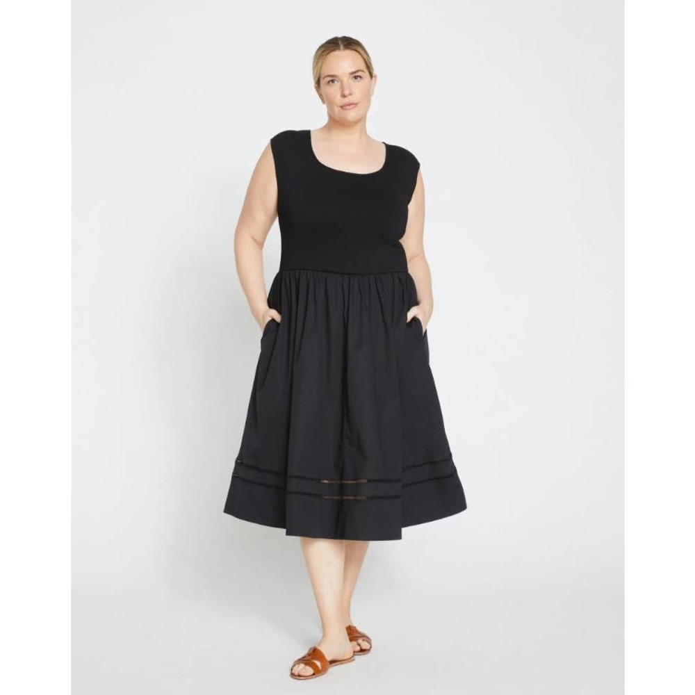 NWT! Universal Standard Chloe Combo Dress Black‎ 2XS